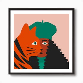 Cat Magic Square Art Print