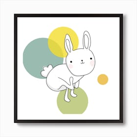 Space Rabbits Luna Art Print