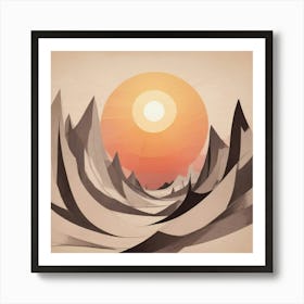 Abstract Mountain Landscape Art Print