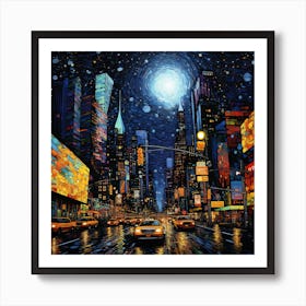 New York City At Night 1 Art Print