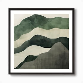 Japanese Watercolour Of Mount Ibuki 5 Art Print