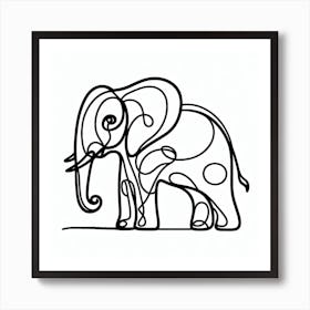 Elephant Picasso style 5 Art Print