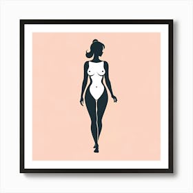 Evolving Silhouette III: Illustration Of A Nude Woman Art Print