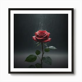 Rose In The Rain 2 Art Print