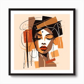 Abstract Portrait Of A Woman 1 Art Print