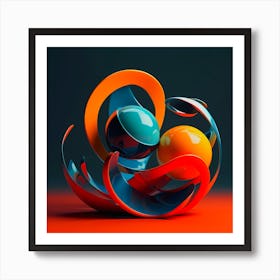 Abstract 3d Art,3d rendergeometric shapes abstract Art Print