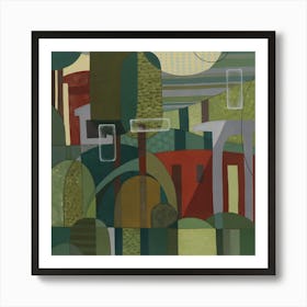 Garten 100x100 �l Auf Leinwand Art Print