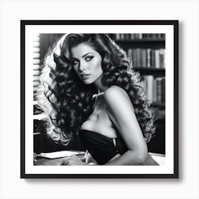 Beautiful Woman With Long Hair Art Print