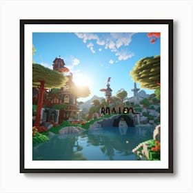 Village In Minecraft Art Print