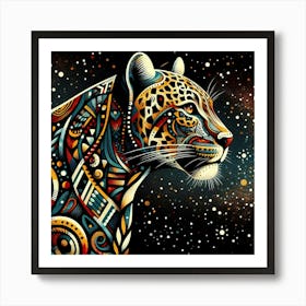 Tribal African Art Leopard 2 Art Print