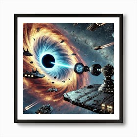 Singularity Cannon Engulfing Ships Art Print