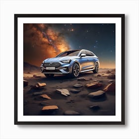 A Car Flaying In The Galaxy A54 4 Art Print