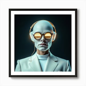 Futuristic Woman With Headphones 4 Poster