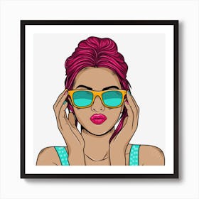 Pop Girl With Sunglasses 1 Art Print