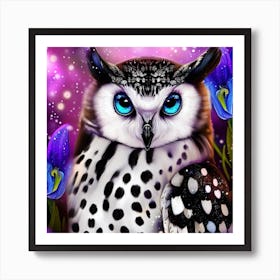 Owl In Purple Art Print