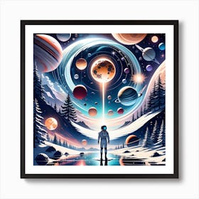 Christmas In Space Art Print