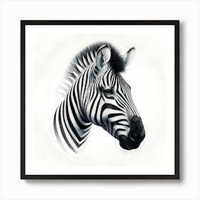 Zebra Head - Abstract Line Art Illustration 165 Art Print