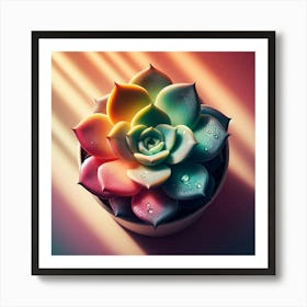 Rainbow Succulent 1 Art Print
