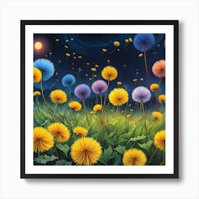 Seeds of Serenity: Dandelion Illustration Art Print