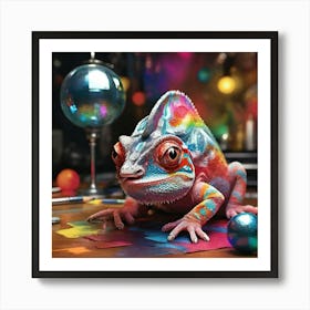 Colorful Chameleon Art Print