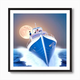 Moonlight On The Sea 2 Art Print