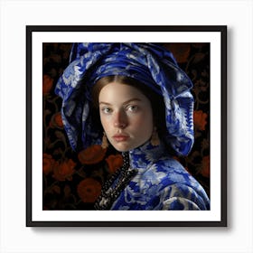 Woman in Blue 1 Art Print