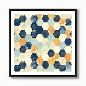 Seamless Pattern Of Abstract Hexagonal Patterns Art Print