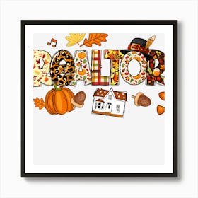 Realtor Leopard Plaid Pilgrim Hat Fall Thanksgiving Art Print