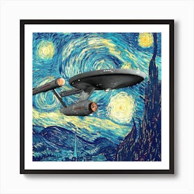 Star Starship The Starry Night Van Gogh Art Print