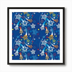 Christmas Stars Pattern Star Art Print