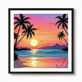 Ocean Sunset Art Prints (2) Art Print