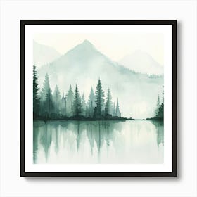 Watercolor Landscape Painting Art Print