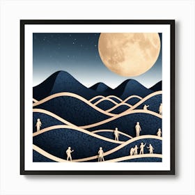 People On The Moon Art Print