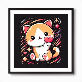 Kawaii Cat Art Print