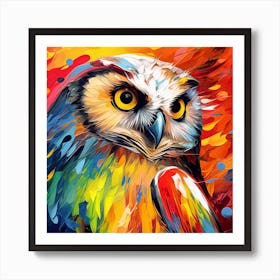 Colorful Owl Painting 4 Art Print