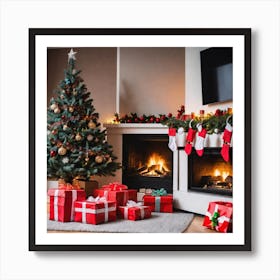 Christmas Tree With Presents 13 Art Print