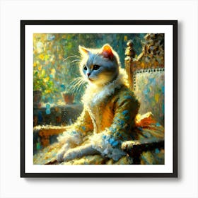 Cat In A Dress Art Print