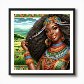 African Girl In Traditional Dress Art Print