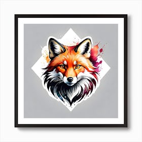 Fox Head 12 Art Print