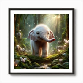 Elephant In The Forest 4 Art Print