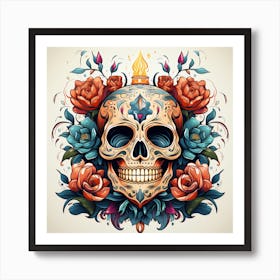 Day Of The Dead Skull 12 Art Print