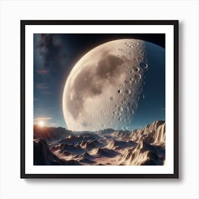 Full Moon In Space Art Print