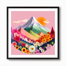 Firefly An Illustration Of A Beautiful Majestic Cinematic Tranquil Mountain Landscape In Neutral Col 2023 11 22t235526 Art Print