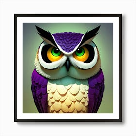 Purple Owl Art Print