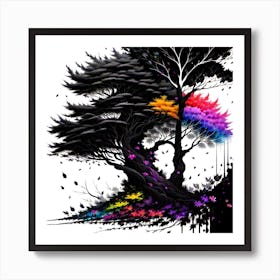 Colorful Trees Art Print