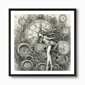 Clock Girl Art Print