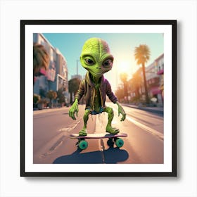 Alien Skate 7 Art Print