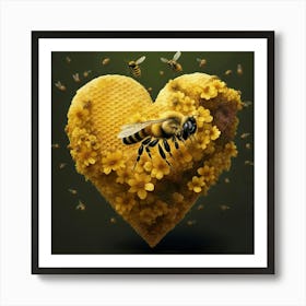 Honey Bee Heart Art Print