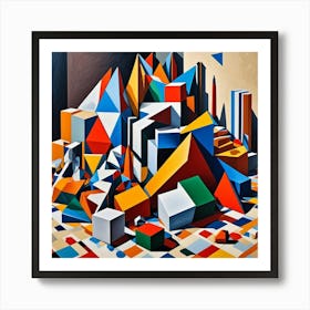 Shapes Cubism Style Art Print