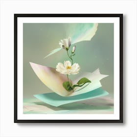 Flower On Paper Art Print